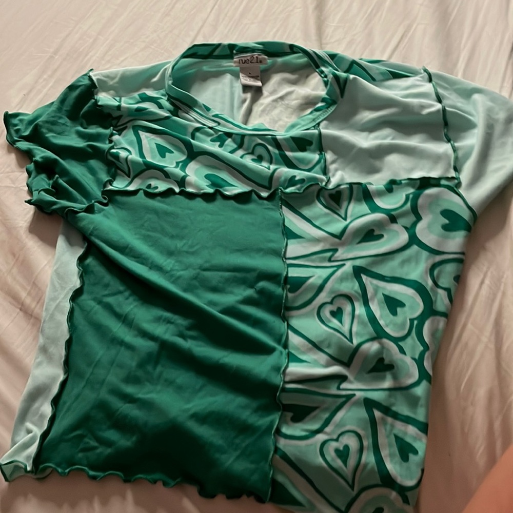 Aesthetic green lettuce cut crop top.